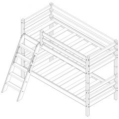 Кровать низкая с наклонной лестницей Соня (Вариант 12) в Качканаре - kachkanar.mebel24.online | фото 4