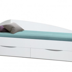 Кровать одинарная "Фея - 3" асимметричная 1900х800 (белая) в Качканаре - kachkanar.mebel24.online | фото 1