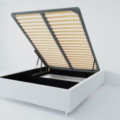 Кровать Подиум с ПМ 1400 (экокожа белая) в Качканаре - kachkanar.mebel24.online | фото 2