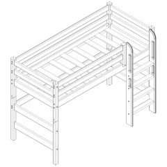 Кровать полувысокая с прямой лестницей Соня (Вариант 5) в Качканаре - kachkanar.mebel24.online | фото 3