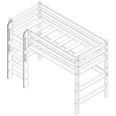 Кровать полувысокая с прямой лестницей Соня (Вариант 5) в Качканаре - kachkanar.mebel24.online | фото 4