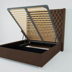 Кровать Версаль ЛЮКС с ПМ 1200 (экокожа коричневая) в Качканаре - kachkanar.mebel24.online | фото 2