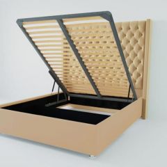 Кровать Версаль ЛЮКС с ПМ 1600 (экокожа бежевая) в Качканаре - kachkanar.mebel24.online | фото 2