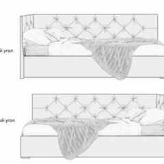Кровать угловая Лэсли интерьерная +основание (120х200) в Качканаре - kachkanar.mebel24.online | фото 2