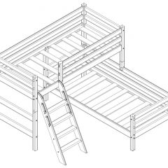 Кровать угловая с наклонной лестницей Соня (Вариант 8) в Качканаре - kachkanar.mebel24.online | фото 3