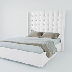 Кровать Венеция ЛЮКС с ПМ 1600 (экокожа белая) в Качканаре - kachkanar.mebel24.online | фото 2
