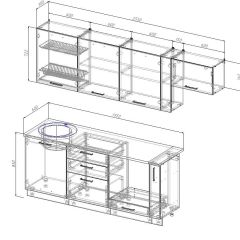 Кухонный гарнитур Жемчуг 2550 (Стол. 26мм) в Качканаре - kachkanar.mebel24.online | фото 3