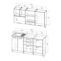 Кухонный гарнитур Лариса стандарт 4 1600 мм в Качканаре - kachkanar.mebel24.online | фото 2