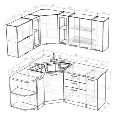 Кухонный гарнитур Лоретта оптима 1500х1800 мм в Качканаре - kachkanar.mebel24.online | фото 2