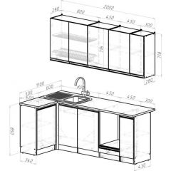 Кухонный гарнитур Ноктюрн прайм 400 1100х2000 мм в Качканаре - kachkanar.mebel24.online | фото 2