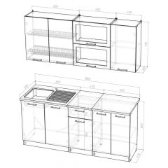 Кухонный гарнитур Ольга макси 3 1800 мм в Качканаре - kachkanar.mebel24.online | фото 2