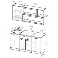 Кухонный гарнитур Паола стандарт 1600 мм в Качканаре - kachkanar.mebel24.online | фото 2