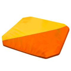 Мат гимнастический 1,3x1,3x0,05м складной скошенные углы цв.оранжевый-желтый в Качканаре - kachkanar.mebel24.online | фото