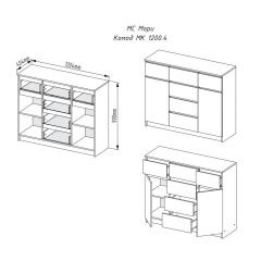 МОРИ МК 1200.4 Комод (графит) в Качканаре - kachkanar.mebel24.online | фото 3