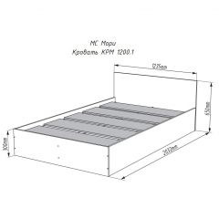 МОРИ КРМ 1200.1 Кровать (настил) графит в Качканаре - kachkanar.mebel24.online | фото 3