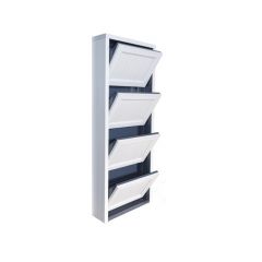 Обувница Комфорт Ф 002 Фасад 3D Гармонь ребро (4 секции) в Качканаре - kachkanar.mebel24.online | фото
