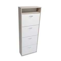 Обувница ПО-2 "Приветливая", мод.2 (Дуб сонома/Белый) в Качканаре - kachkanar.mebel24.online | фото