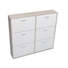 Обувница ПО-4 "Приветливая", мод.4 (Дуб сонома/Белый) в Качканаре - kachkanar.mebel24.online | фото