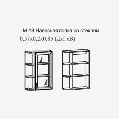 Париж №19 Навесная полка с зеркалом (ясень шимо свет/серый софт премиум) в Качканаре - kachkanar.mebel24.online | фото 2