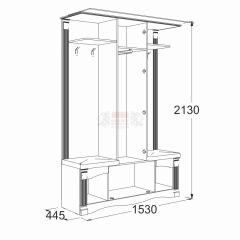 Прихожая Саша - 17 в Качканаре - kachkanar.mebel24.online | фото 2