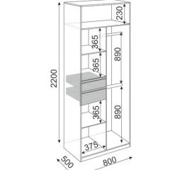 Шкаф 2 двери Глэдис М22 (ЯШС/Белый) в Качканаре - kachkanar.mebel24.online | фото 3