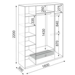 Шкаф 4 двери Глэдис М24 (ЯШС/Белый) в Качканаре - kachkanar.mebel24.online | фото 3