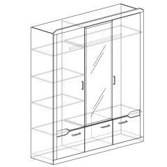 Шкаф для платья и белья 3-дверный № 310 Ронда в Качканаре - kachkanar.mebel24.online | фото 2