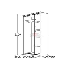 МИРАЖ 10.1 (620) Шкаф для платья и белья в Качканаре - kachkanar.mebel24.online | фото 5