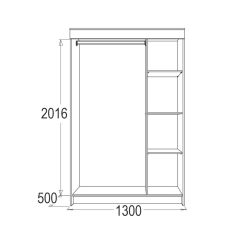 МИРАЖ 11 (1300) Шкаф для платья и белья в Качканаре - kachkanar.mebel24.online | фото 2