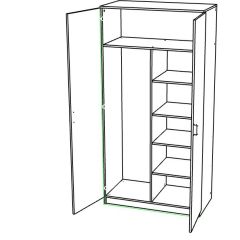 Шкаф двухдверный распашной в Качканаре - kachkanar.mebel24.online | фото