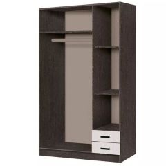 Шкаф распашной Эконом (Венге/Дуб Белфорд) в Качканаре - kachkanar.mebel24.online | фото 2