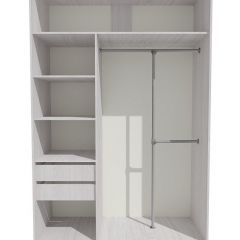Шкаф-купе 1300 серии SILVER S3+S4+B2+PL4 (2 ящика+F обр.штанга) профиль «Серебро» в Качканаре - kachkanar.mebel24.online | фото 2