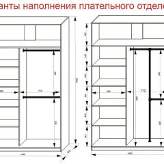 Шкаф-купе 1400 серии SOFT D8+D2+B2+PL4 (2 ящика+F обр.штанга) профиль «Графит» в Качканаре - kachkanar.mebel24.online | фото 7