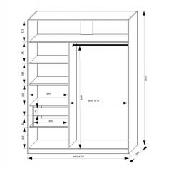 Шкаф-купе 1500 серии NEW CLASSIC K3+K3+B2+PL1 (2 ящика+1 штанга) профиль «Капучино» в Качканаре - kachkanar.mebel24.online | фото 3