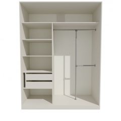 Шкаф-купе 1500 серии NEW CLASSIC K4+K4+B2+PL4 (2 ящика+F обр. штанга) профиль «Капучино» в Качканаре - kachkanar.mebel24.online | фото 2