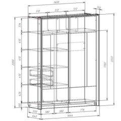 Шкаф-купе 1600 с плитой 22 мм ЛИБЕРТИ в Качканаре - kachkanar.mebel24.online | фото 4