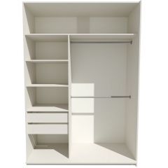 Шкаф-купе 1600 серии SOFT D6+D6+B2+PL3 (2 ящика+2штанги) профиль «Капучино» в Качканаре - kachkanar.mebel24.online | фото 2