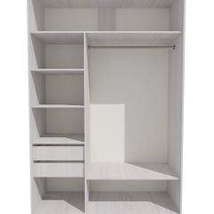 Шкаф-купе 1700 серии SILVER S1+S1+B2+PL2 (2 ящика+1 штанга+1 полка) профиль «Серебро» в Качканаре - kachkanar.mebel24.online | фото 2