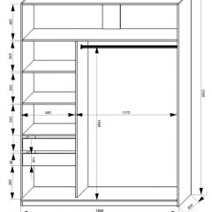 Шкаф-купе 1800 серии SOFT D1+D3+B2+PL1 (2 ящика+1штанга) профиль «Графит» в Качканаре - kachkanar.mebel24.online | фото 3