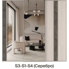 Шкаф-купе 1950 серии SILVER S5+S1+S5 B22+PL2 (по 2 ящика лев/прав+1 штанга+1 полка) профиль «Серебро» в Качканаре - kachkanar.mebel24.online | фото 8