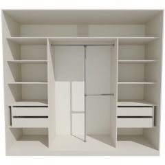 Шкаф-купе 2450 серии NEW CLASSIC K1+K1+K1+B22+PL4 (по 2 ящика лев/прав+F обр.штанга) профиль «Капучино» в Качканаре - kachkanar.mebel24.online | фото 2