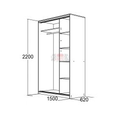 МИРАЖ 15.1 (620) Шкаф для платья и белья в Качканаре - kachkanar.mebel24.online | фото 2