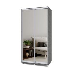 РОЛАНД Шкаф-купе с зеркалами Камень темный (450*1100) Р413 в Качканаре - kachkanar.mebel24.online | фото 2