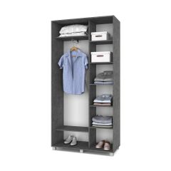 РОЛАНД Шкаф-купе с зеркалами Камень темный (450*1100) Р413 в Качканаре - kachkanar.mebel24.online | фото 3