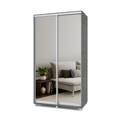 РОЛАНД Шкаф-купе с зеркалами Камень темный (450*1200) Р423 в Качканаре - kachkanar.mebel24.online | фото 2