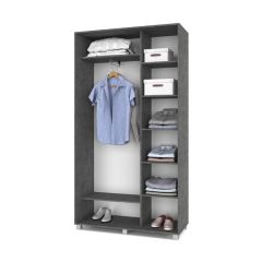 РОЛАНД Шкаф-купе с зеркалами Камень темный (450*1200) Р423 в Качканаре - kachkanar.mebel24.online | фото 3