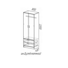 Шкаф платяной Дуэт с ящиками (Ясень шимо темный/светлый) в Качканаре - kachkanar.mebel24.online | фото 2