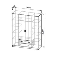 Шкаф ШК 1 (Дуб Золотой) в Качканаре - kachkanar.mebel24.online | фото 2