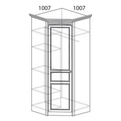Шкаф угловой №183 "Лючия" Фасад зеркало (Угол 1007*1007) Дуб оксфорд серый в Качканаре - kachkanar.mebel24.online | фото 2