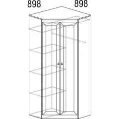 Шкаф угловой №606 Инна (угол 898*898) Денвер темный в Качканаре - kachkanar.mebel24.online | фото 3